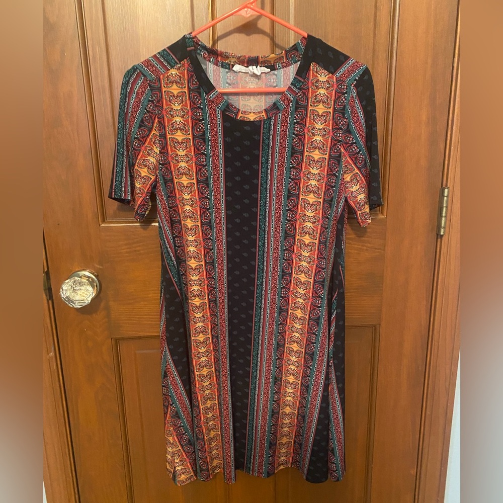 Colorful, Short-sleeved, T-shirt Dress from BCBGeneration in Size Small